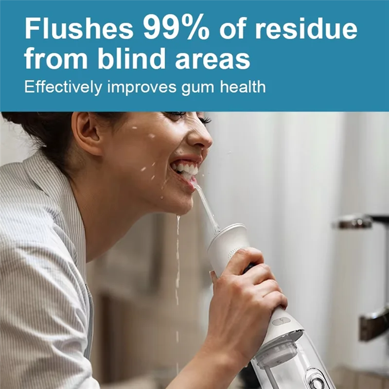 B47B-L6 Water  Flosser Teeth Pick- 4 Modes Cordless Oral Irrigator 300ML Rechargeable IPX7 Waterproof Powerful Batter