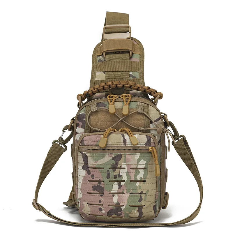Outdoor Portable Cycling Hiking Bag Laser Perforated Crossbody Chest Handbag Shoulder Backpack for Sports Fitness Travel