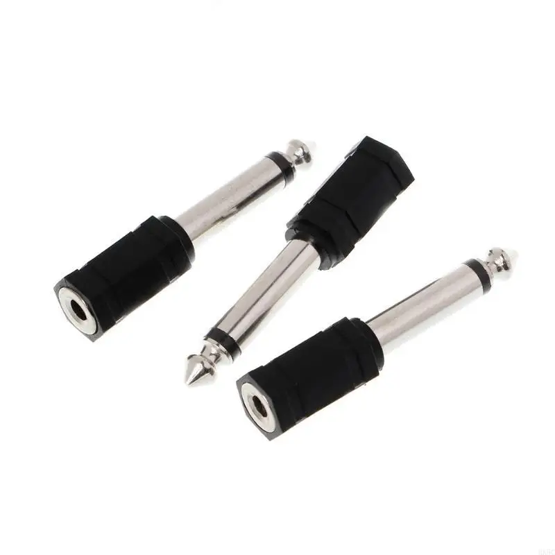 3 шт. 6,35 мм 1/4 "Моно -заглушка до 1/8" 3,5 мм Джек Женский Адаптер конвертер