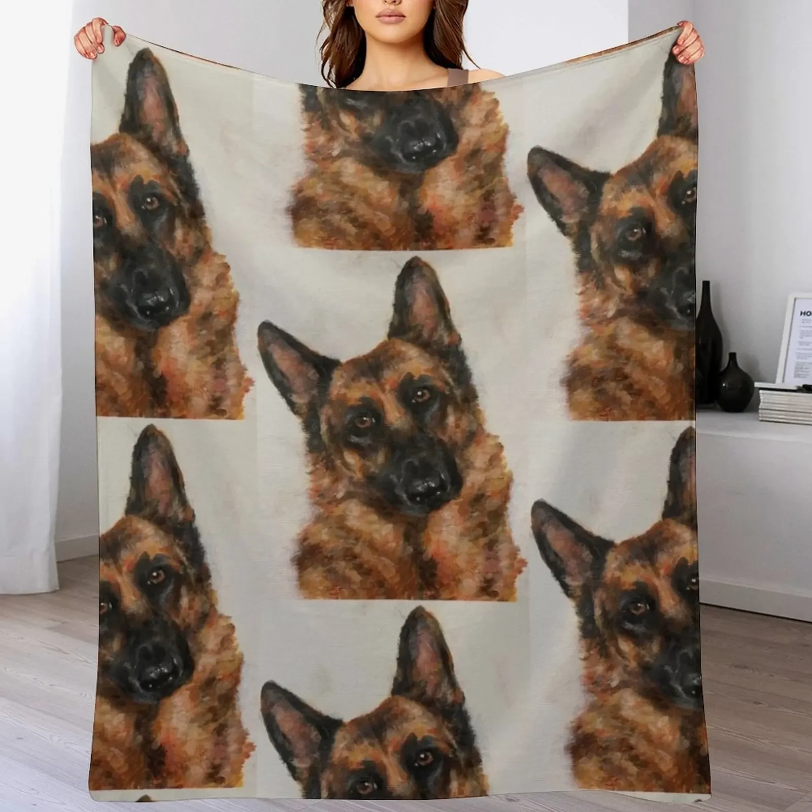 

German Shepherd Throw Blanket Cozy Warm Blanket for Bed Room Decor