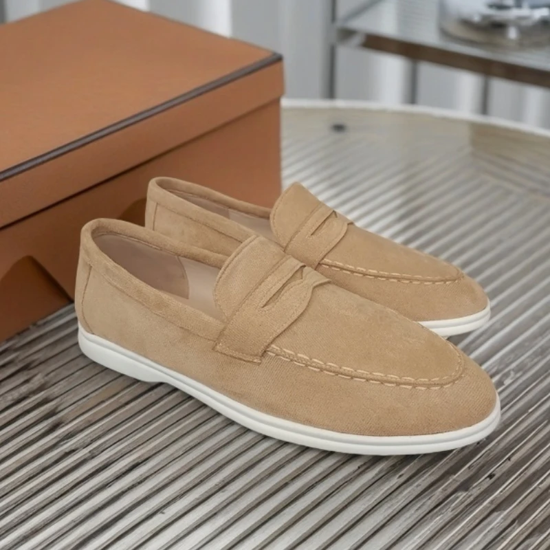 

Male Brand Suede Leather Loafers Men Casual Shoes Luxury Mens Breathable Slip on Driving Shoes Moccasins