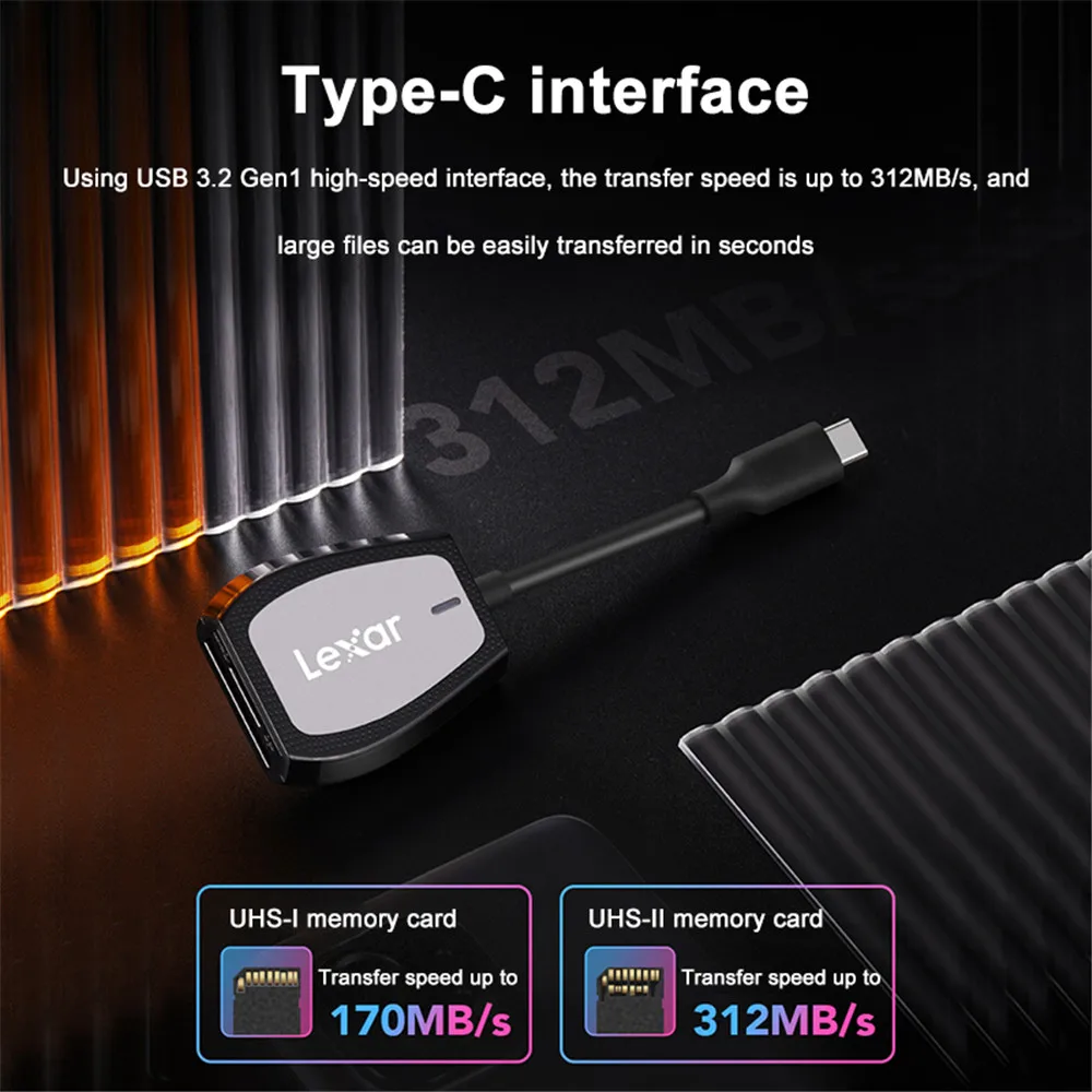 ليكسار-قارئ بطاقة الذاكرة الأصلي 470u tf ، usb ، otg نوع c ، محول لمايكرو sd