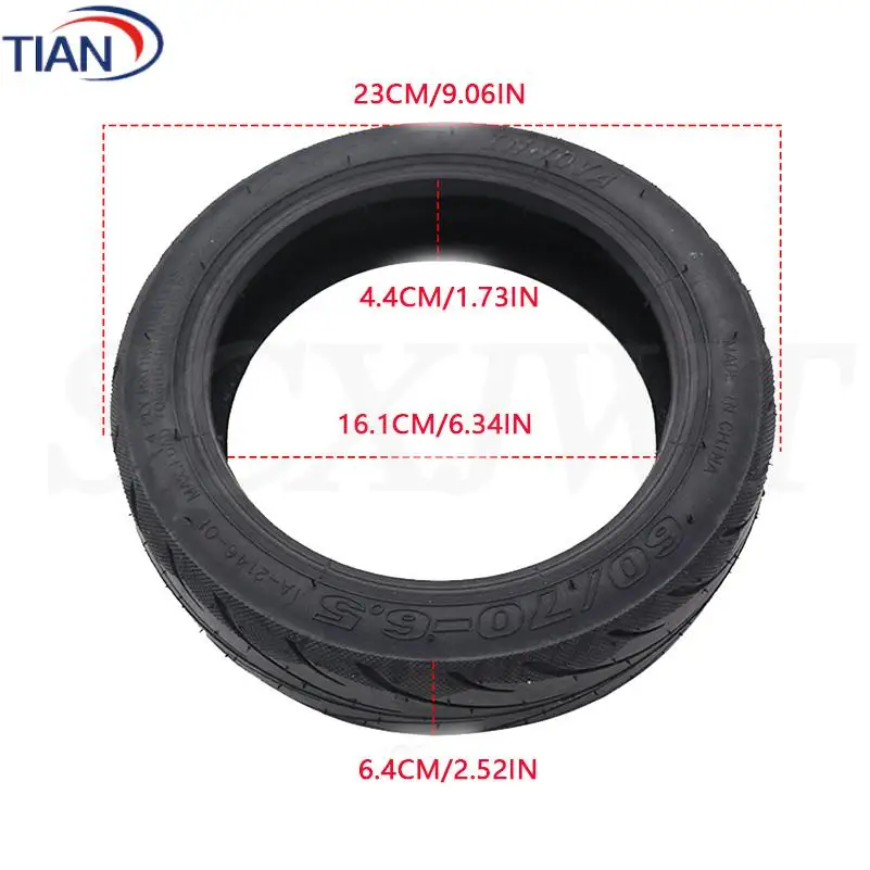No Inflation Explode Proof Tire Compatible for Ninebot Max G30 60/70-6.5 Black Vacuum Tire with Valve image 3