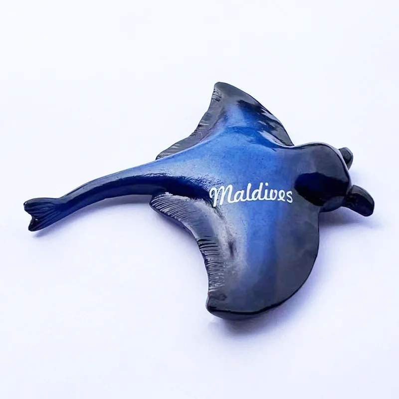 

Maldives vacation destination tourism souvenirs, Blue Mantare, 3D refrigerator magnets, office, home kitchen decoration gifts