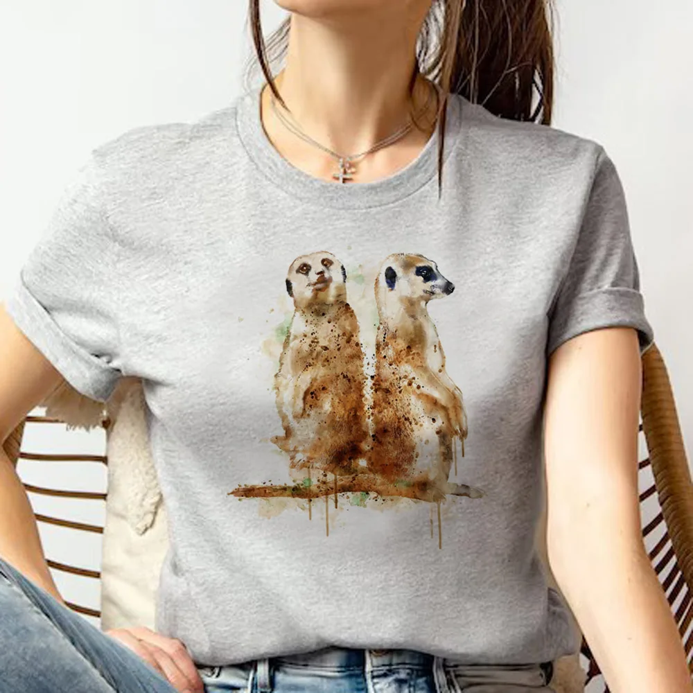 Meerkat tshirt women comic graphic t-shirts female funny streetwear designer clothing