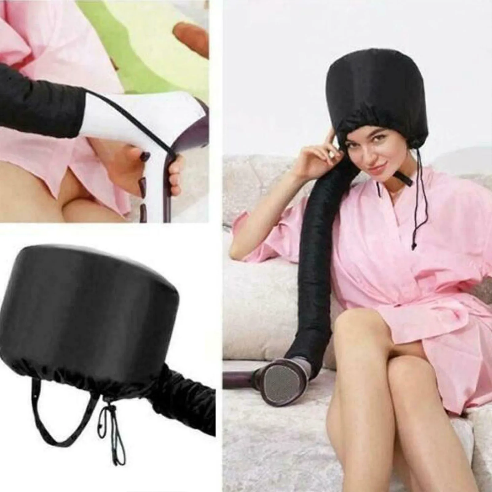 قبعة باخرة لمجفف الشعر، قابلة لإعادة الاستخدام، قبعة تجفيف للعناية بالشعر، قبعة شعر جافة لتصفيف الشعر في صالونات السبا المنزلية