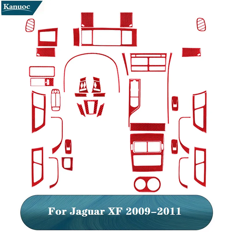 

Various Parts Red Protection Stickers For Jaguar XF 2009 2010 2011 Car Carbon Fiber Interior Decorative Accessories