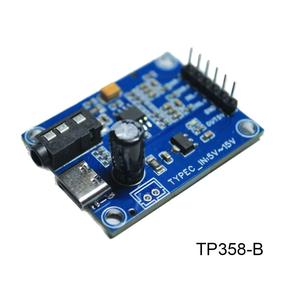 TP358-B 5V-15V DC Audio Differential to Single-Ended Converter Module, Input up to 0.8Vrms, Stereo Unbalanced Output Adapter PCB