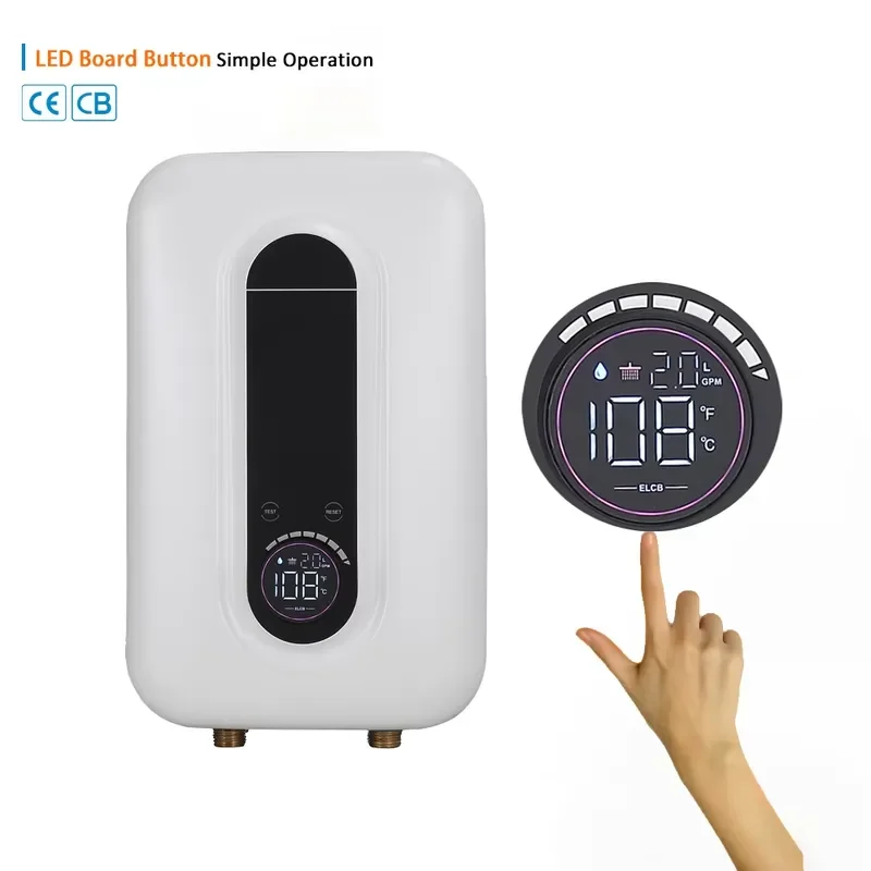220V 5.5KW Safety Lock High Efficiency Instant Electric Tankless Water Heater Business Hotel Bathroom Water Geyser Shower