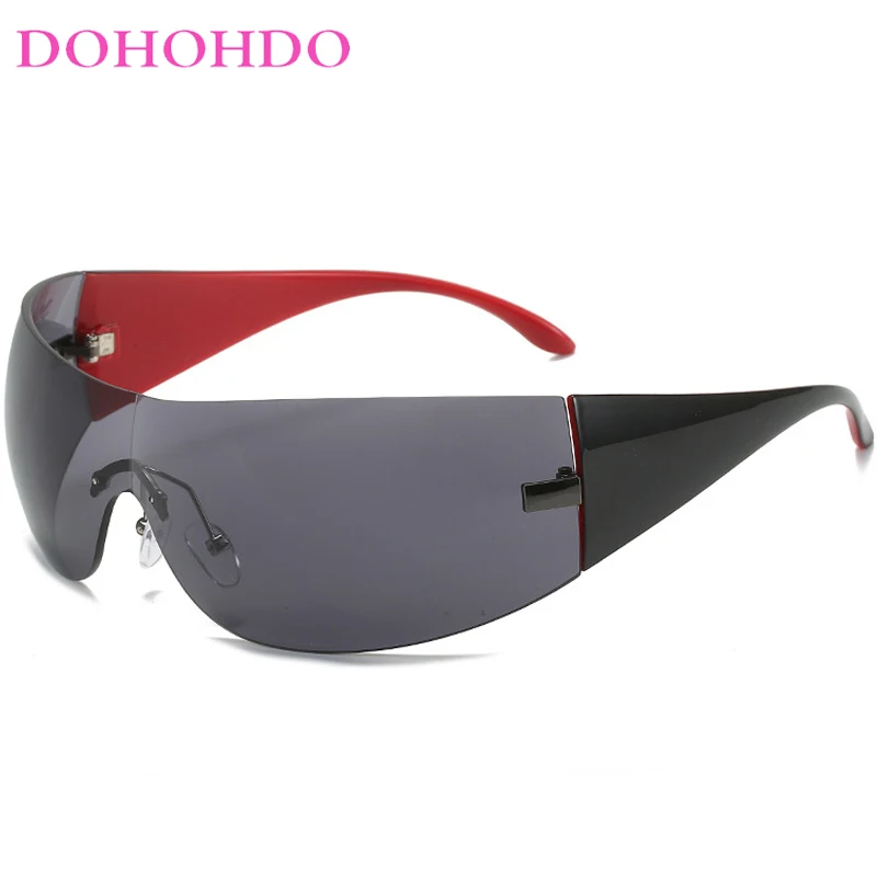 

DOHOHDO Fashion Y2K Punk One Piece Sunglasses Women 2024 Oversized Personalized Outdoor Men's Sun Glasses Hip Hop Eyewear UV400