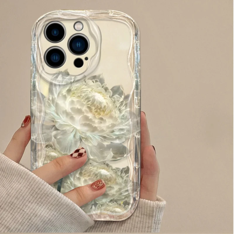 جميلة الزهور ثلاثية الأبعاد واضح قضية الهاتف آيفون 16 16E 15 14 13 12 11 برو ماكس X XS X S ماكس XR SE 2020 SE4 7 8 غطاء سيليكون