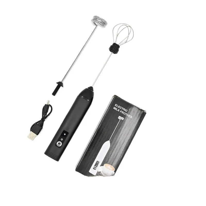 MINI Milk Frother USB Rechargeable 3 Speeds Foam Maker Coffee Whisk Mixer Electric Handle Blender Egg Beater