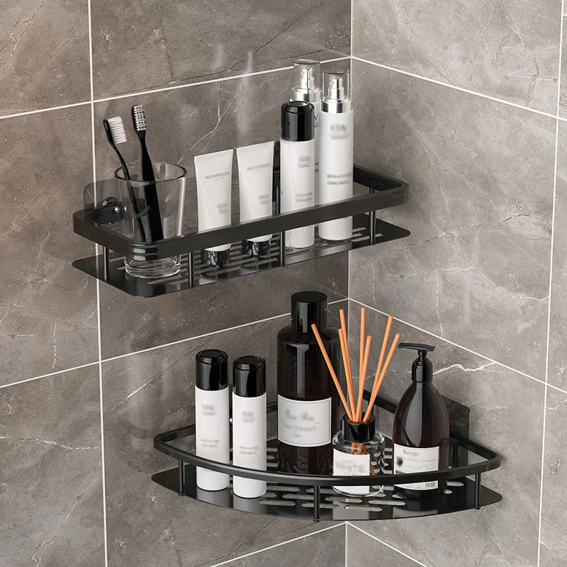 

Wall Hanging Corner Rectangular Rack Bathroom Shelf Towel Rack Shelves Wall Shower Shampoo Rack No Drill Shelf Tripod