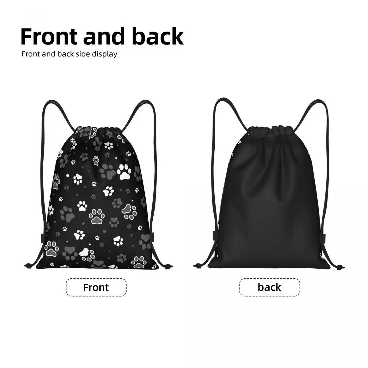 Animal Footprint Dog Paw Prints Drawstring Bag Women Men Portable Sports Gym Sackpack Shopping Storage Backpacks