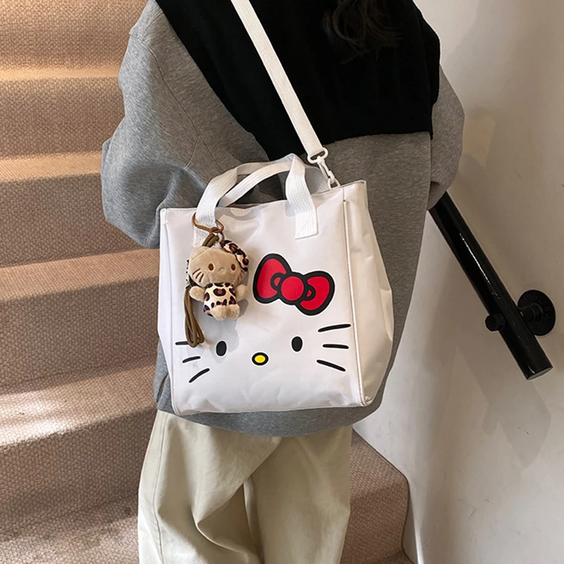 Cartoon Hello Kitty Sanrio Shoulder Bag Kawaii Makeup Handbag Multifunctional Commute Storage Bag Girls Birthday Gifts