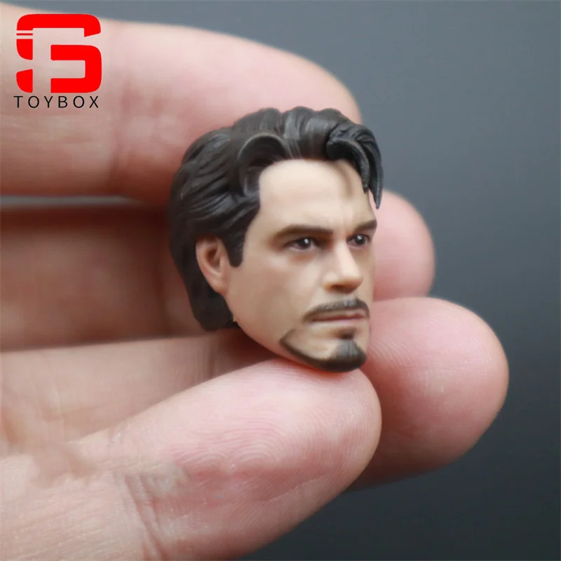 1/12 Schaal Tony Head Sculpt Carving Model Fit 6 Inch Mannelijke Soldaat Action Figure Body Dolls
