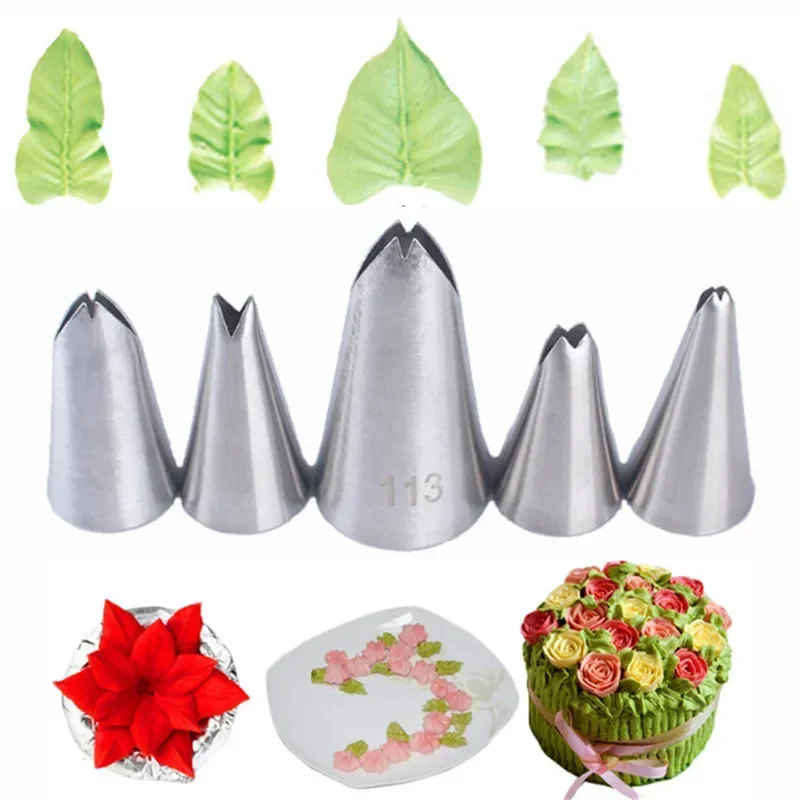 5/10Pcs Different Shape Pastry Nozzles Russian Icing Piping Tips Dessert Cupcake Cream Nozzles DIY Cake Decorating Baking Tools