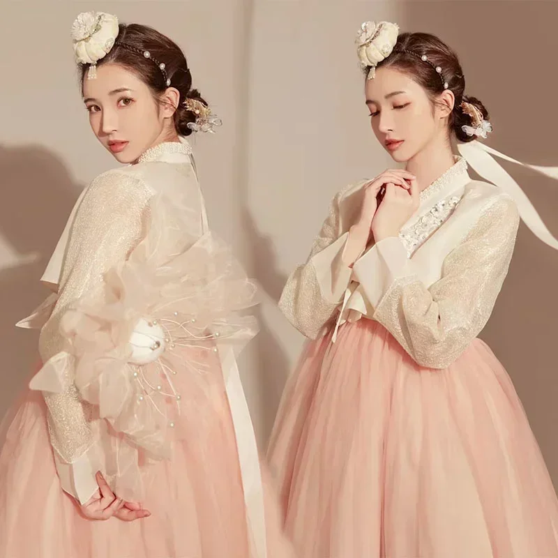 한복Palace Korean Traditional Costume for Women Elegant Luxury Hanbok Dress Princess Cosplay Anicent Retro Long Robe Wedding Party