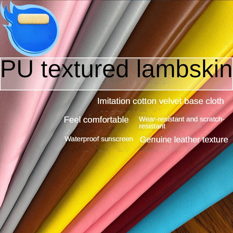 Tessuto in ecopelle Pu con motivo a agnello, linee sottili al metro per cucire copridivano, tessuto liscio, impermeabile, confortevole