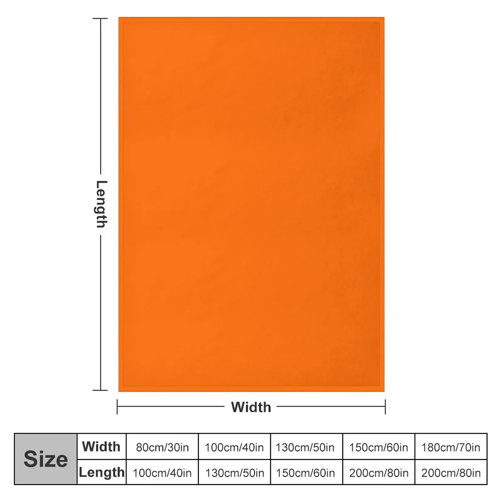 (BLANK) Hunter ORANGE Safety Blaze (hex #FF6700) Throw Blanket For Sofa Thin Beach Blankets