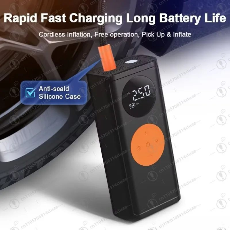 

Wireless Digital Display Car Tire Inflator, Multifunctional Emergency Light & Ignition Air Pump for Car Ball Inflation
