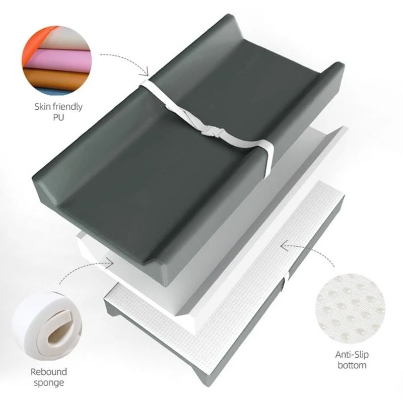 Water Proofing PU Leather Baby Nappy Changing Mat Lightweight Easy to Carrying