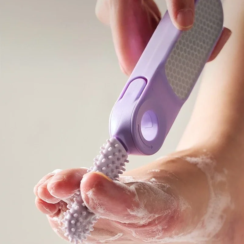 

2 в 1, нано-стеклянная шлифовальная машинка для ног с чистящей щеткой, удаление омертвевшей кожи, мозолей, напильник для пяток, скребковая подошва, педикюр для кожи