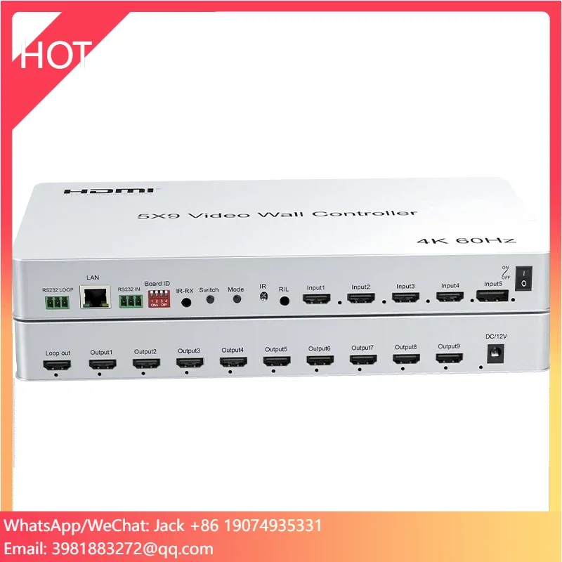

4K HDM Video Wall Processor Controller Splicer Splitter 5X9 Video Wall Controller For Advertising Screen Teching Restaurant