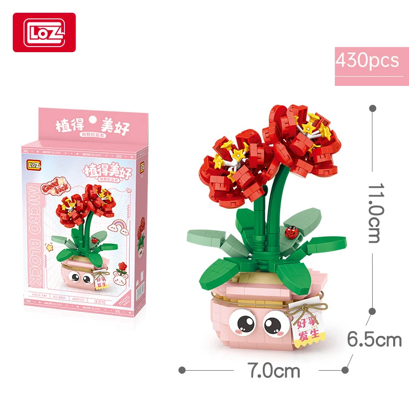 

LOZ girls building block toy series potted roses potted sunflowers tulips model assembly birthday building block toy gift