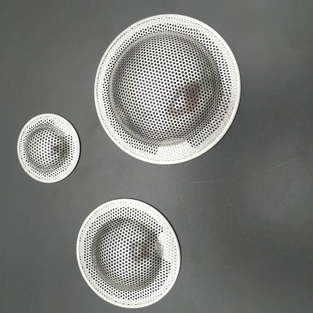 3Pcs Stainless Steel Sewer Filter Net Easy Install Clean Anti-Clogging Strainer for Kitchen Washbasin Bathroom