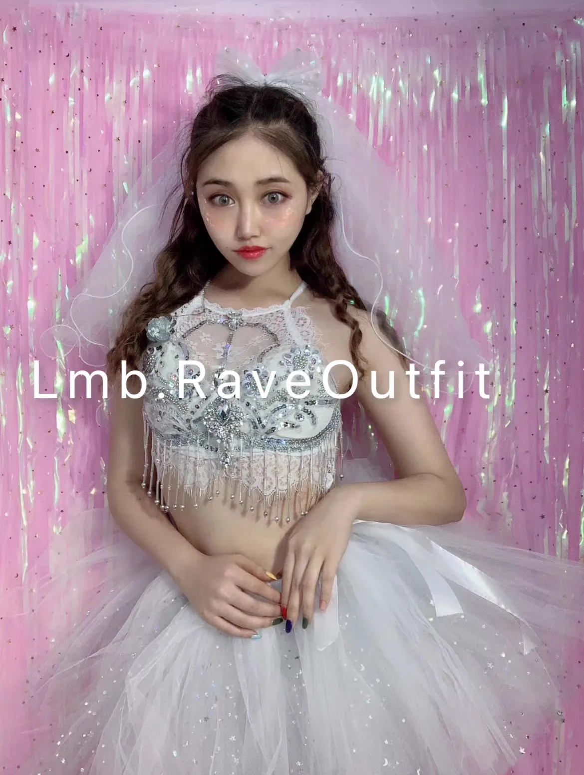 Silver Vest Top+Puffy/Sequin Skirt Sexy Sparkling Diamond Runway Model Costume Stage Singer Stage Party Prom Dance Wear 2 Style