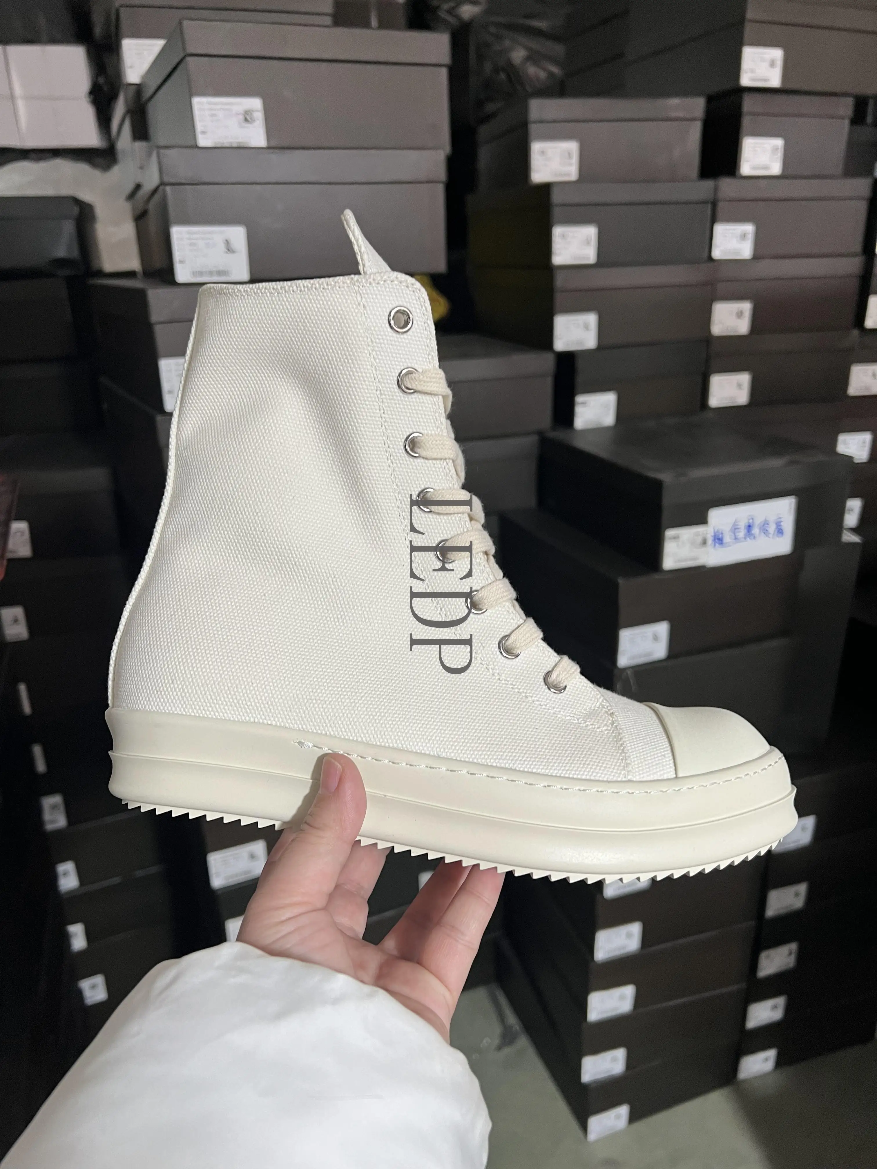 

Brand High Top Sneaker Beige Canvas Sneakers Casual Men Luxury Designer Shoes Zipper Lace-Up Fashion Women's Flat Ankle Boots