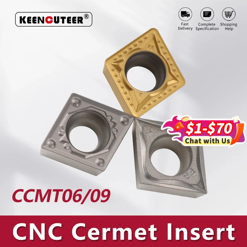 

CCMT060204 CCMT09T302 CCMT09T304 CCMT09T308 Carbide Insert for Cermet SCLCR/L External Turning Tool Blade Lathe Parts CNC Cutter
