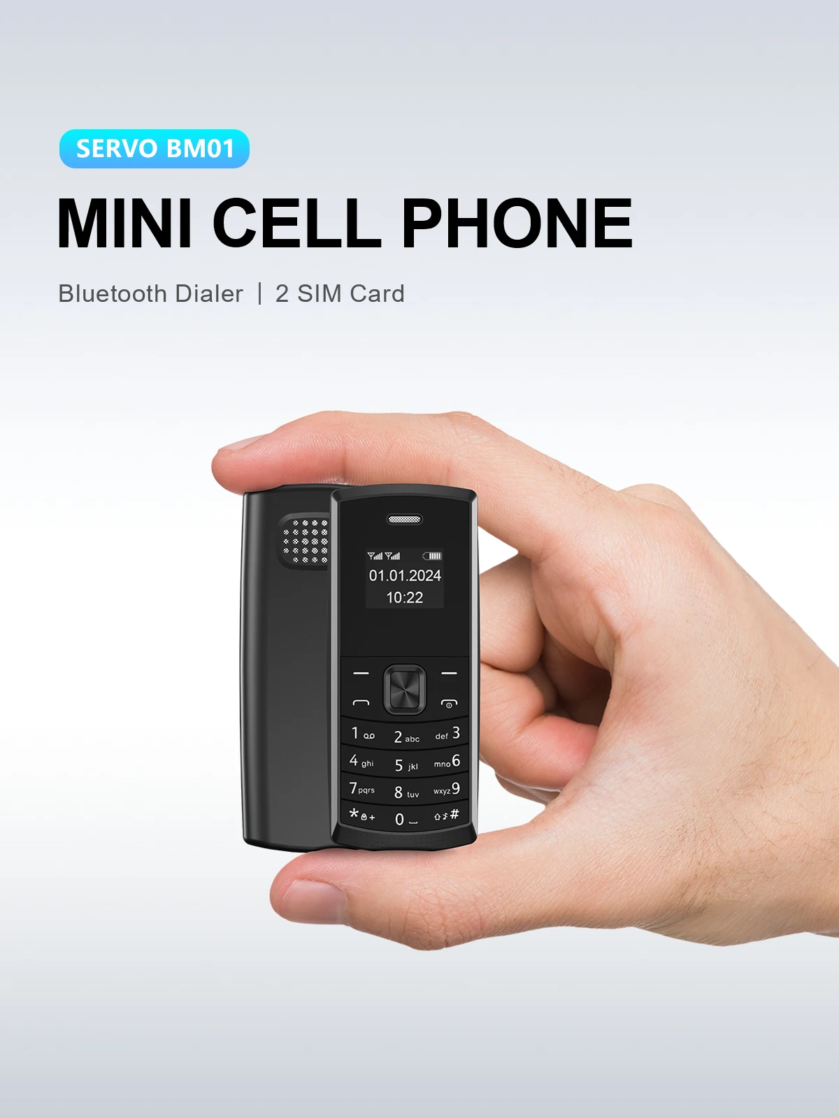 SERVO BM01 Mini Mobile Phone 2G GSM 2 SIM Cards Magic Voice Speed Dial Call Recording Blacklist MP3 Super Button Cellphones