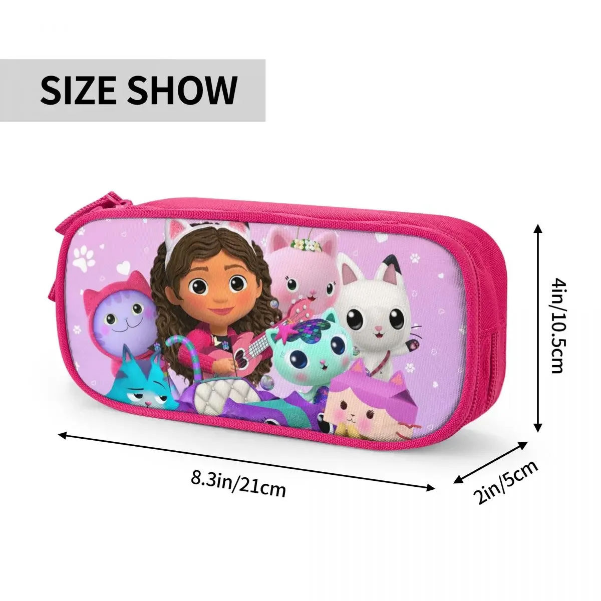 Cute Gabby Dollhouse Pencil Case Animals Cartoon Pencilcases Pen for Student Big Capacity Bags School Supplies Gift Stationery