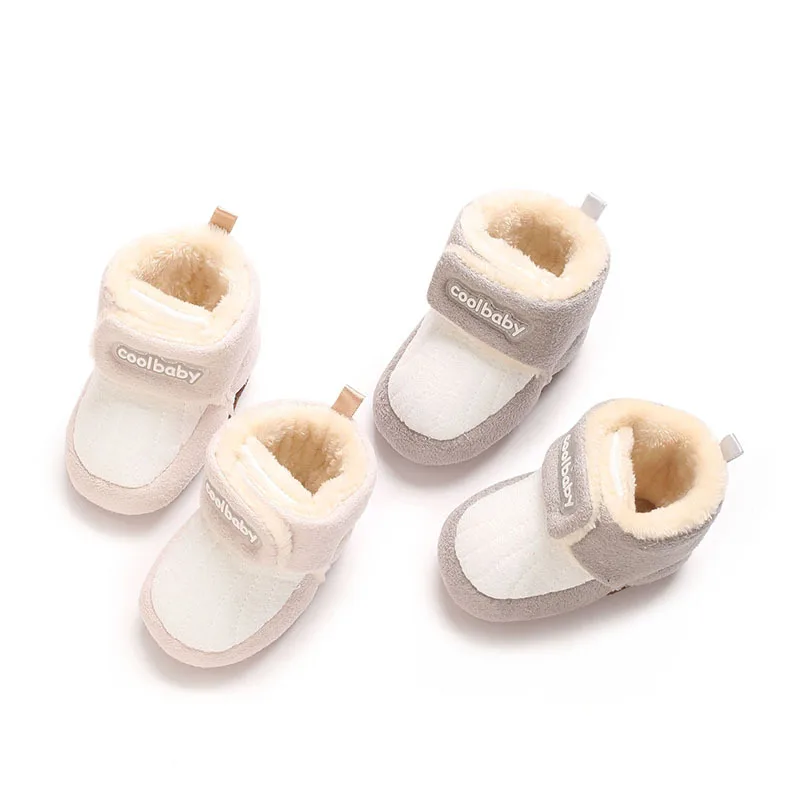 

Autumn and Winter Baby Shoes 0-12 Month Thick Velvet and Warm Cotton Shoes Socks Male and Female Baby's Walking Shoes