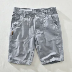 Simple Solid Color Versatile Cargo Short Pants Casual Men's Fashion Loose Shorts With Multi-pocket