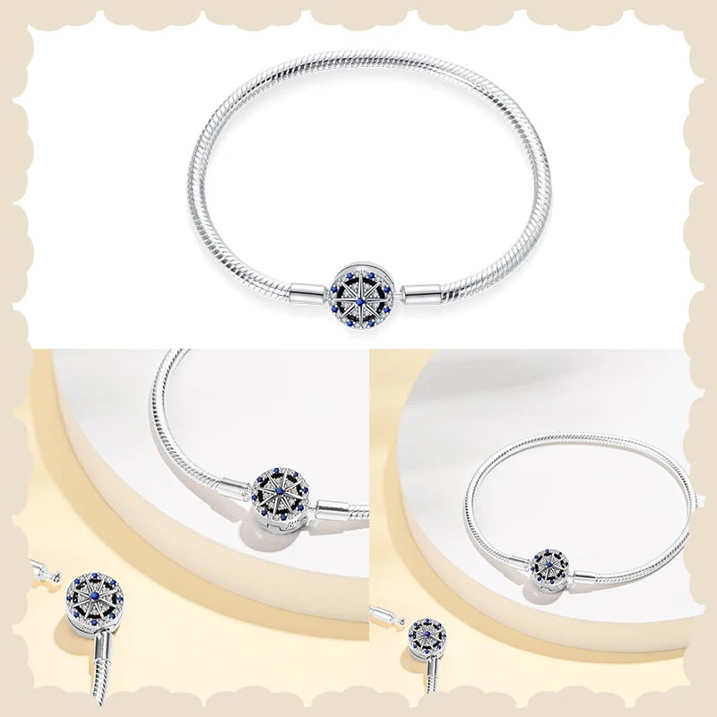 Cuentas de plata esterlina 925 para pulsera Pandora original, accesorio con cierre de arco y ojo guardián, producción de joyería fina artesanal, novedad