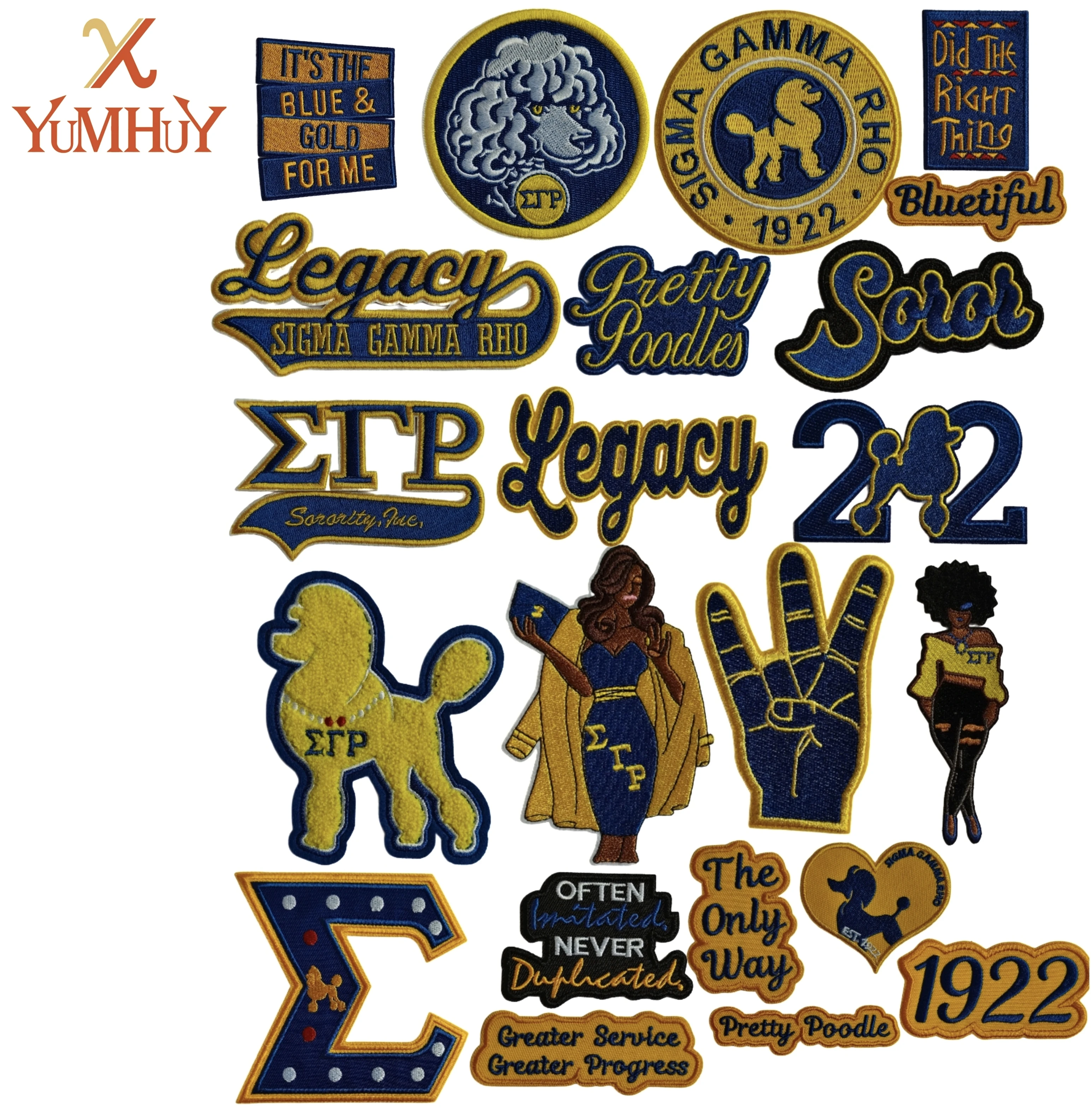 Factory Direct Sigma Gamma Rho Sorority Embroidery Patches Iron On Multi Style Washable Patches for Clothes Bags Handmade DIY
