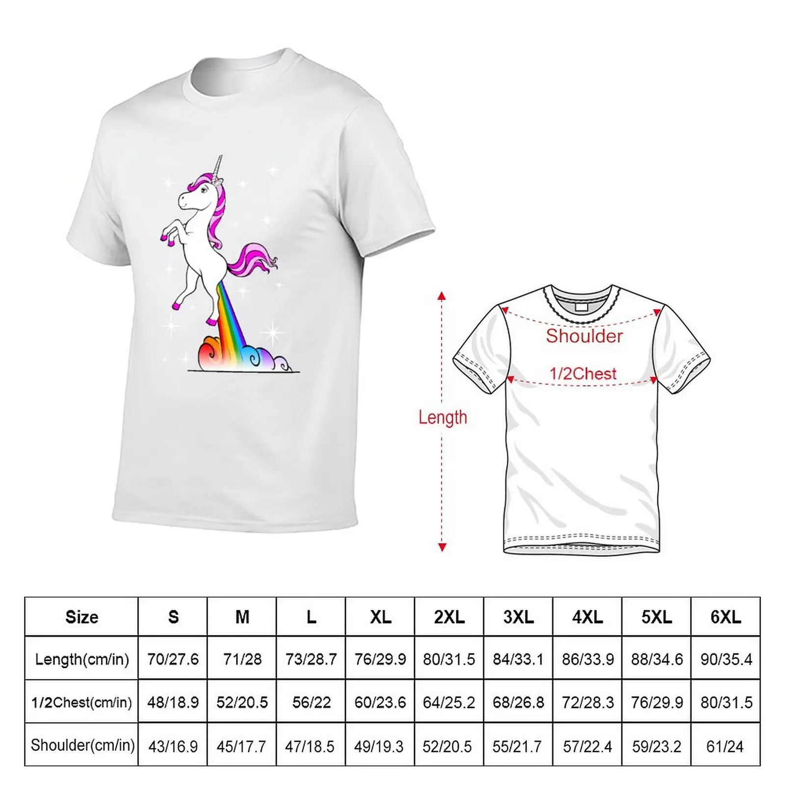 Unicorn Farting Rainbow T-Shirt cotton t shirts high quality cotton t shirts man 100% t shirts for man cotton funny T-shirt