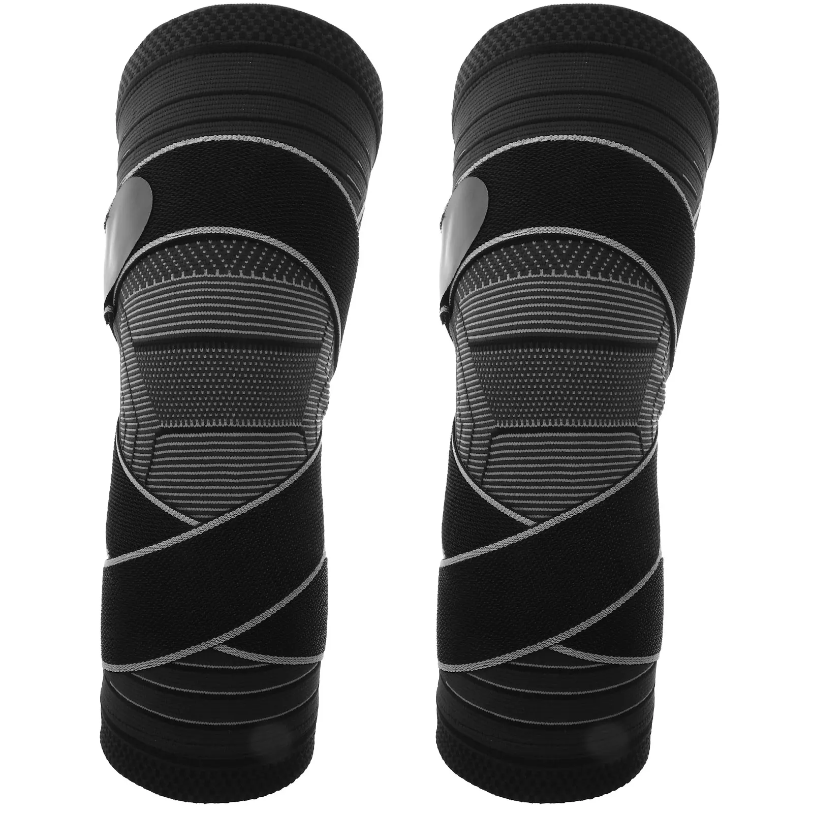 

1 Pair Black Grey Knee Support for Men Women Adjustable Strap XL Wear Resistant Breathable Sports Wrap Running Cycling Outdoor