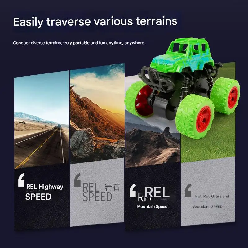 Hot Toys Car Monster Truck Four-wheel Drive Vehicle Stunt Dump Car Inertia Car Toy Dinosaur Pull Back Children Toy Boy Girl Gift