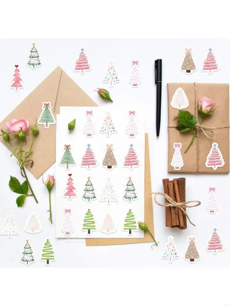 

462E Christmas Tree Theme Stickers Waterproof Designs for Electronic Devices Decors