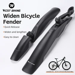 WEST BIKING 2pcs Bicycle Fenders for 26/27.5/ 29 inch Mountain Bike Front Rear Tire Bike Mudguard Wheel MTB Quick Release Fender