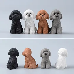 Mini simulación de perro de peluche, adornos de escritorio para el hogar, artesanías de resina, decoraciones interiores de automóviles, regalos