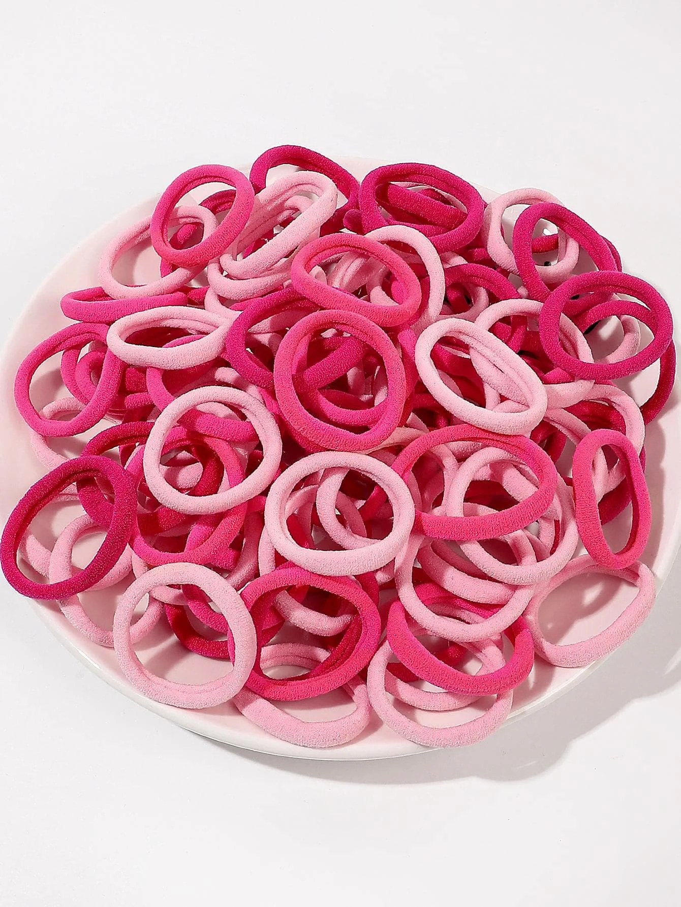 100Pcs Pink Kids Hair Ties for Girl,Seamless Toddler Baby Hair Ties Bands No Damage,Cotton Girl Hair Ponytail Holders for Baby