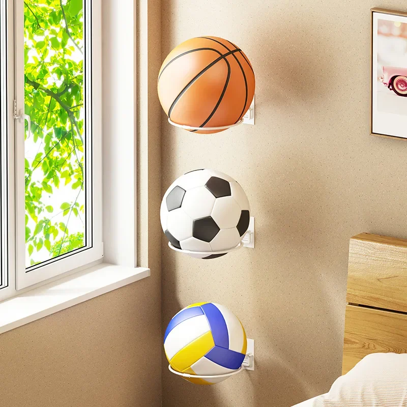 Wall Shelf Basketball Football Storage Rack Wall-mounted Portable Home Storage Room Foldable Ball Shelves Organizer Space Saving