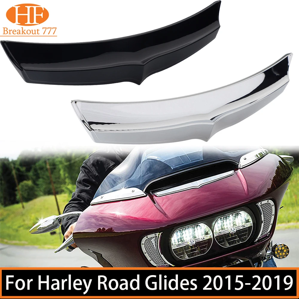 Motorcycle LED Light Batwing Front Fairing Air Vent Trim For Harley Road Glides / Davidson FLTRU Road Glide Ultra 2016-2019