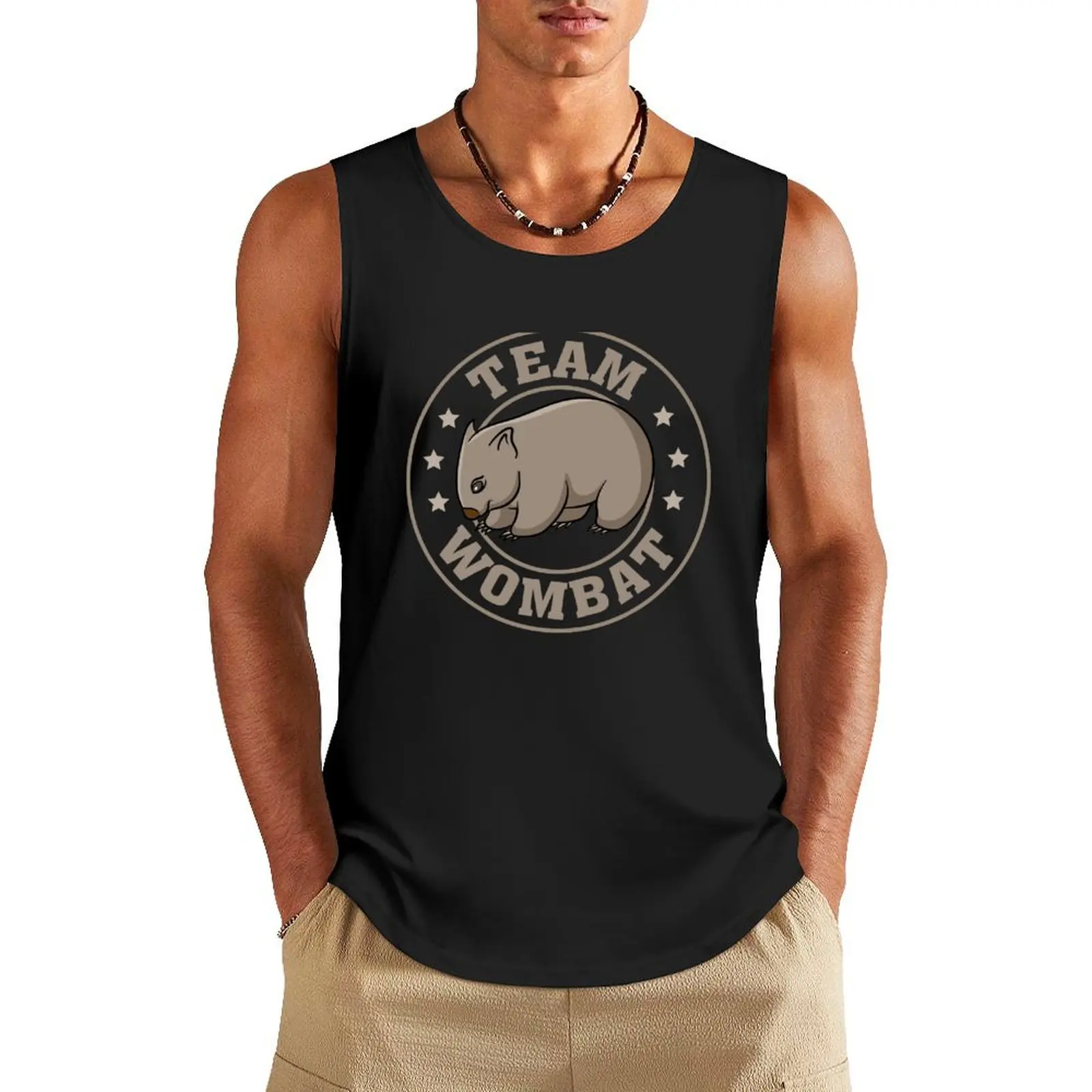 Team wombat Tank Top gym shirts vests for men Man clothes for gym Men's gym t-shirts