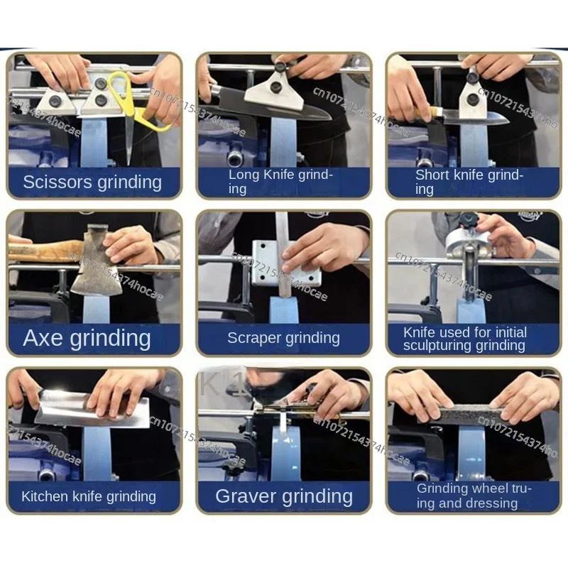 H8 8 Inch Desktop Electric Knife Grinder 200W Low-Speed Water Cooling Sharpener for Household Woodworking Blade Polishing